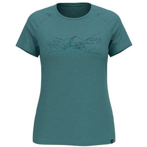 Odlo Womens Ascent PW 130 RunBikeHike Crew Neck S/S Merinoshirt (Dames |turkoois)