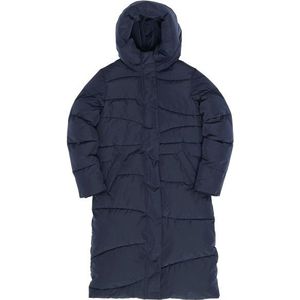mazine - Wintermantel - Donkerblauw - Gewatteerde Jas - Lange Pasvorm