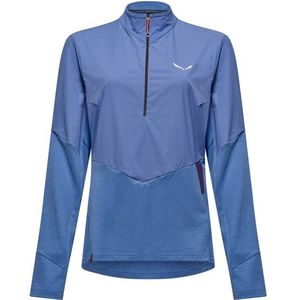 Salewa - Womens Pedroc Dry Wind HZ Tee - Blauw - Longsleeve