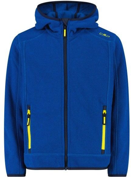 CMP Boys Jacket Fix Hood Jacquard Knitted Fleecevest (Kinderen |blauw)