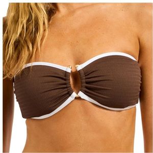 Seafolly Womens Beach Bound Ring Front Bandeau Bikinitop (Dames |oranje)