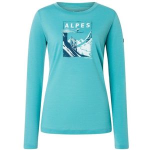 super.natural - Alpes L/S - Longsleeve - Turkoois