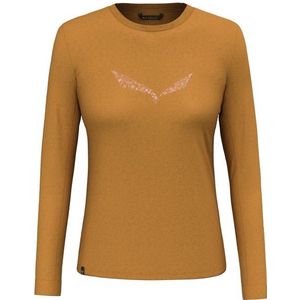 Salewa Womens Solidlogo Dry L/S Tee Sportshirt (Dames |bruin)