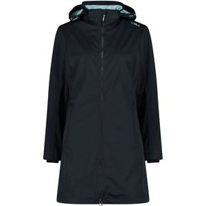 CMP Womens Parka Zip Hood Softshelljack (Dames |zwart/blauw)