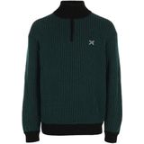 Iriedaily - Schipperstruien - Smaragd/Zwart - Lange Mouw - Geribbelde Kraag