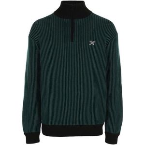 Iriedaily - Schipperstruien - Smaragd/Zwart - Lange Mouw - Geribbelde Kraag