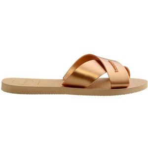 Havaianas Womens Aqua Metallic Sandalen (Dames |beige/bruin)