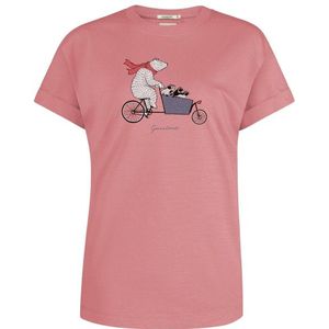 GreenBomb Womens Bike Cargo Bear Stop T-Shirt Cotton T-shirt (Dames |roze)