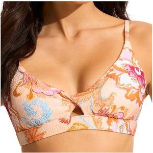 Seafolly Womens Spring Festival Twist Front Bralette Bikinitop (Dames |wit)