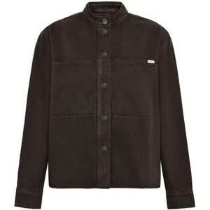 KnowledgeCotton Apparel Womens Loose Stand Collar Heavy Blouse (Dames |zwart)