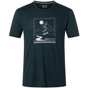 supernatural Trace Hill Tee Merinoshirt (Heren |blauw)