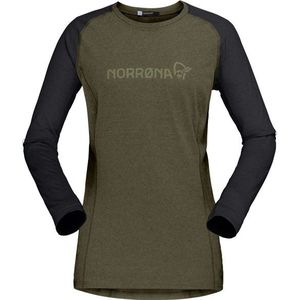 Norrona Womens Fjora Equaliser Lightweight Long Sleeve Fietsshirt (Dames |olijfgroen)