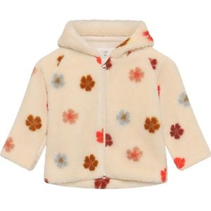 Minymo Fleece Jas - Zandschelp m. Bloemen - Minymo - 56 - Fleece Jassen