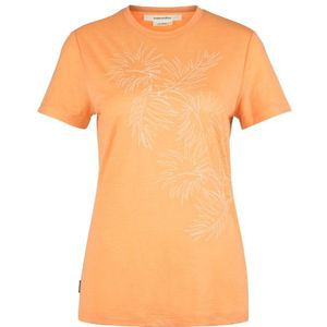 Icebreaker Womens 150 Tech Lite S/S Winter Floral Merinoshirt (Dames |oranje)