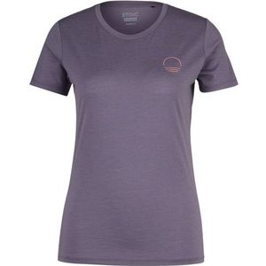 Stoic Womens Merino155 LaholmSt Print T-Shirt Sun Merinoshirt (Dames |grijs/purper)