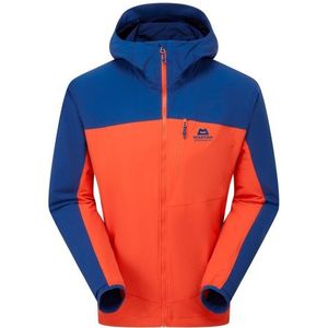 Mountain Equipment - Frontier Jacket - Softshelljack - Rood/Blauw - Capuchon, Stretch, DWR-geïmpregneerd