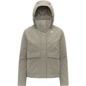 K-Way Womens Kali Warm Cotton Nylon Winterjack (Dames |grijs/beige |waterdicht)