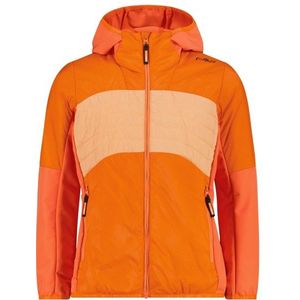 CMP - Girl's Hybrid Jacket - Jack - Oranje - Synthetisch - Isolerend - Capuchon