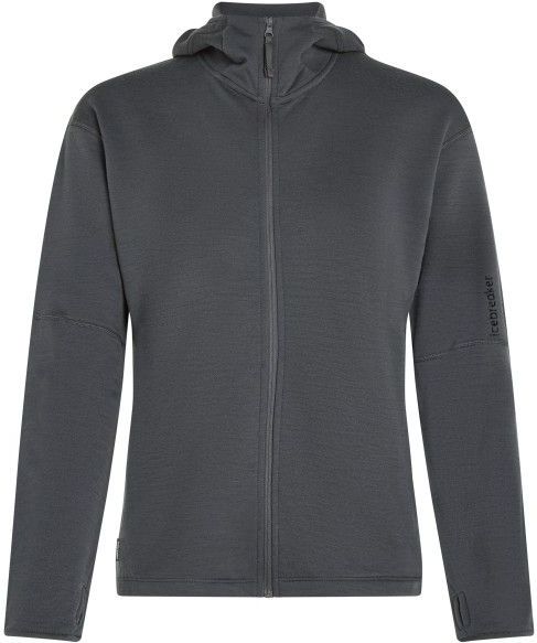 Icebreaker Womens 360 Realfleece Elem L/S Zip Hoodie Merinohoodie (Dames |blauw/grijs)