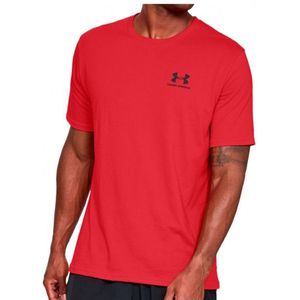 Under Armour Sportstyle Left Chest S/S Sportshirt (Heren |rood)