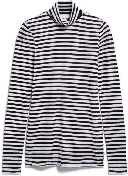 ARMEDANGELS - GRAZILIANAA - Shirt - Zwart/Wit - Lange Mouw - Slanke Pasvorm