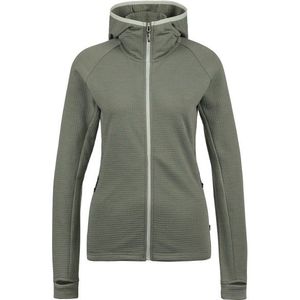 Stoic Womens MerinoGrid285 NorrdalSt Zip Hoody Fleecevest (Dames |olijfgroen)
