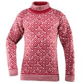 Devold - Svalbard High Neck - Gebreide Trui - Rood/Wit