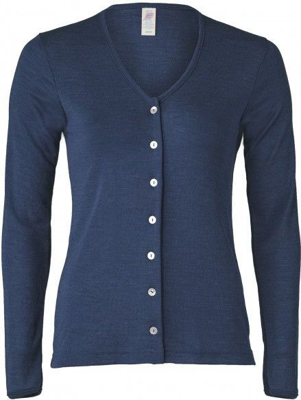 Engel Natuur, licht gebreid jack, 70% wol (kbT) 30% zijde, marineblauw, XS