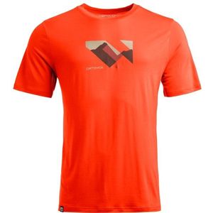 Ortovox - 140 Cool Landscape - T-Shirt - Oranje - Merinowol/Lyocell