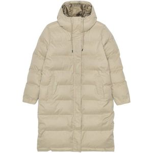 Selfhood Womens Hooded Puffer Coat Lange jas (Dames |beige)