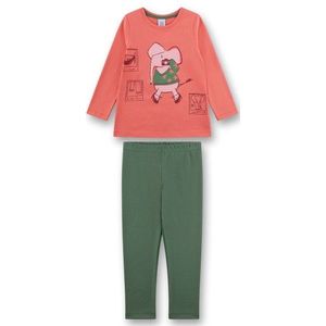 SANETTA - Pyjama - Roze - Katoenen Pyjamaset voor Meisjes met Lange Mouwen en Olifantenmotief