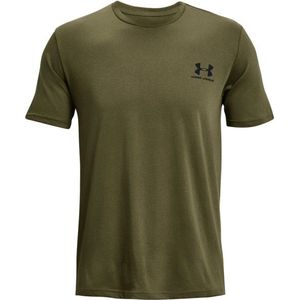 Under Armour Sportstyle Left Chest S/S Sportshirt (Heren |olijfgroen)