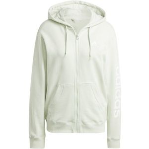 adidas Womens Linear French Terry Full Zip Hoodie Hoodie (Dames |wit)