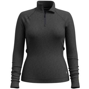 Smartwool Womens Classic Thermal Merino BL 1/4 Zip Boxed Merino-ondergoed (Dames |zwart/grijs)