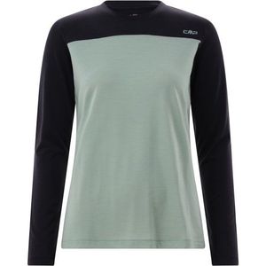 CMP Womens Kildar T-Shirt Merinolongsleeve (Dames |turkoois/zwart)