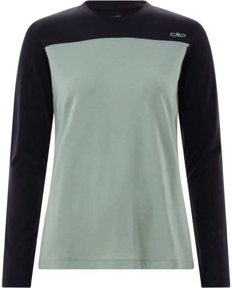 CMP Womens Kildar T-Shirt Merinolongsleeve (Dames |turkoois/zwart)