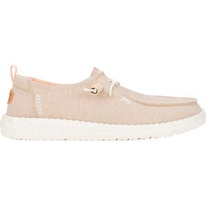 HeyDude Womens Wendy Chambray Sneakers (Dames |beige/wit)
