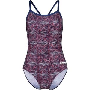 Arena Womens Abstract Tiles Swimsuit Lightdrop Badpak (Dames |purper)