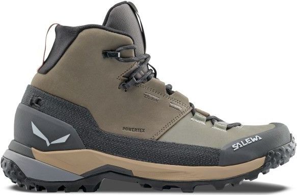 Salewa Womens Puez Leather Mid PTX Wandelschoenen (Dames |grijs |waterdicht)
