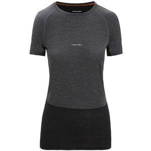 Icebreaker Womens 125 Zoneknit S/S Crewe Merino-ondergoed (Dames |grijs/zwart)