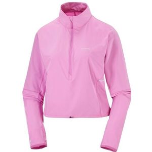 Salomon Womens Sense Aero Hybrid Cropped Hardloopshirt (Dames |roze)