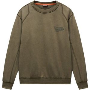 Napapijri - B-Aren Crew - Trui - Groen - Relaxed Fit - 100% Katoen
