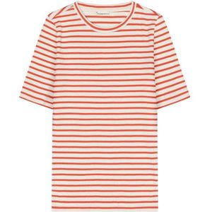 KnowledgeCotton Apparel Womens Striped Rib T-Shirt T-shirt (Dames |roze)