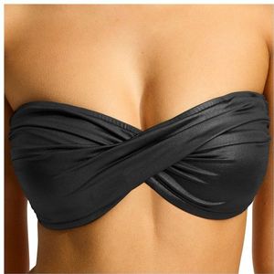Seafolly Womens Soleil Twist Bandeau Bikinitop (Dames |zwart)