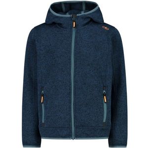 CMP Boys Jacket Fix Hood Jacquard Knitted Fleecevest (Kinderen |blauw)