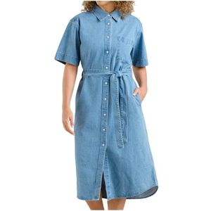 DEDICATED Womens Shirt Dress Ripa Denim Jurk (Dames |blauw)