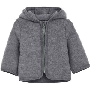 Huttelihut Kids Jacket Wool Fleece with Hood Merinovest (Kinderen |grijs)