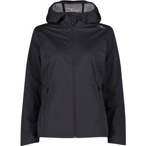 CMP Womens Extralight Softshell Jacket w/ Fix Hood Softshelljack (Dames |zwart/grijs)