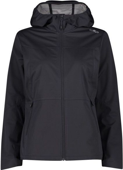 CMP Womens Extralight Softshell Jacket w/ Fix Hood Softshelljack (Dames |zwart/grijs)