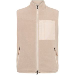 KnowledgeCotton Apparel ED Adv Loose Fit Zip Fleece Vest Fleecebodywarmer (Heren |beige)